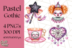 Pastel Goth Halloween PNG Clipart, Creepy Cute Art Product Image 1