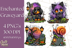 Enchanted Graveyard Halloween PNG Clipart Product Image 1
