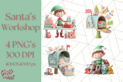 Santa’s Workshop PNG Clipart Elves, Toys &amp; Gifts Clip Art Product Image 1