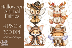 Halloween Fairy Animal Clipart PNG, Cute Spooky Creatures Product Image 1