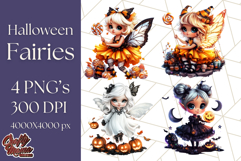 Halloween Fairy Clipart PNG, Cute Chibi Fairy Art Clip Art Product Image 1