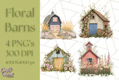 Vintage Cottagecore Barn PNG Clipart, Farmhouse Style Product Image 1
