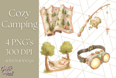 Camping Icons Clipart PNG, Adventure Outdoors Clip Art Product Image 1
