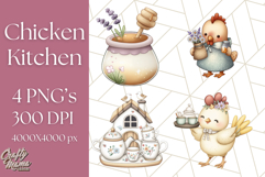 Cottagecore Kitchen Chicken Clipart PNG, Fairytale Style Product Image 1