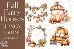 Fall Fairy House Clipart PNG, Autumn Homes and Decor Product Image 1