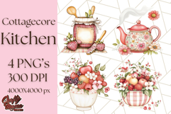 Cottagecore Kitchen Clipart, Vintage Country Floral Kitchen Product Image 1