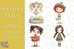 Summer Days Clipart, Whimsical Kids PNG Graphics Product Image 1