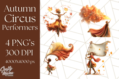 Autumn Circus Performers Clipart Vintage Characters PNG Product Image 1