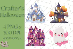 Kawaii Halloween Clipart Cute Kids and Candy Elements Png Product Image 1