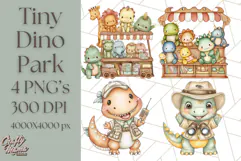 Cute Cartoon Dinosaur Clipart PNG, Prehistoric Animals PNG Product Image 1