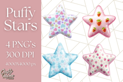 Cute Puffy Star Clipart PNG, 3D Glossy Pastel Stars Clip Art Product Image 1