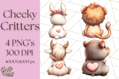 Cute Back View Sitting Animal Clipart PNG From Behind Product Image 1