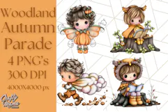 Woodland Autumn Parade Clipart PNG Fall Animals Product Image 1