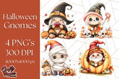 Spooky Cute Halloween Gnome PNG Clipart, Witch Ghost Bat Product Image 1