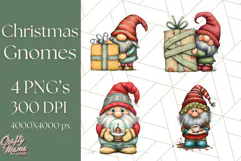 Christmas Gnome Clipart, Holiday Gnomes PNG Illustrations Product Image 1