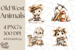 Wild West Animals PNG Clipart, Cowboy & Saloon Scenes Product Image 1
