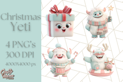 Kawaii Christmas Yeti PNG Clipart, Cute Bigfoot Holiday Art Product Image 1