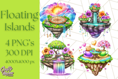Bright Floating Island PNG Clipart for Fantasy Worlds &amp; Maps Product Image 1