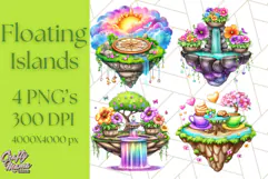 Bright Floating Island PNG Clipart for Fantasy Worlds & Maps Product Image 1