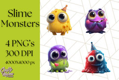 Slime Monster Clipart, Colorful Goo Graphics Png Product Image 1
