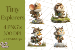 Tiny Explorers Clipart PNG, Animal Adventure PNG Product Image 1