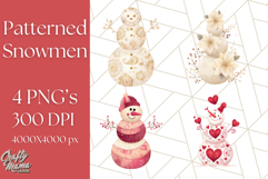 Patterned Snowman Silhouette PNG Clipart Product Image 1