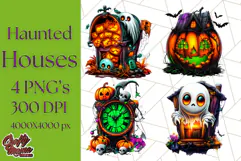 Haunted House PNG Clipart, Spooky Holiday Cartoon Graphics Product Image 1