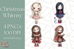 Christmas Whimsy Clipart, Holiday Kids PNG Graphics Product Image 1
