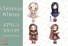 Christmas Whimsy Clipart, Holiday Kids PNG Graphics Product Image 1