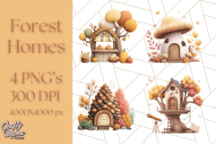 Autumn Treehouse &amp; Woodland Cabin PNG Clipart Product Image 1