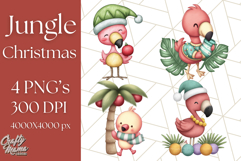 Safari Christmas PNG Clipart, Cute Jungle Animal Art Product Image 1