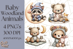 Woodland Nursery Baby Animals Clipart, Cute Animals Png Product Image 1