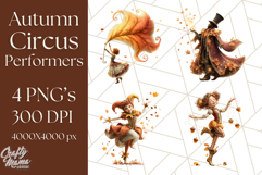 Autumn Circus Performers Clipart Vintage Characters PNG Product Image 1