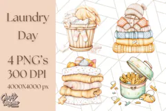 Cozy Laundry Day Clipart PNG Pastel Home Decor, Home Png Product Image 1