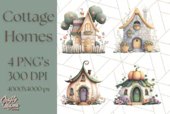 Whimsical Cottagecore Cottage PNG Clipart, Fairy House Png Product Image 1