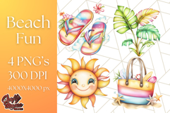 Bright Summer Clipart, Beach &amp; Vacation PNG, Tropical Png Product Image 1