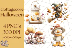 Cottagecore Halloween Clipart Cozy PNG, Autumn Fall Png Product Image 1