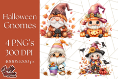 Spooky Cute Halloween Gnome PNG Clipart, Witch Ghost Bat Product Image 1