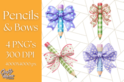 Chubby Pencil With Bows PNG Clipart, Cute School Supply Png Product Image 1