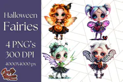 Halloween Fairy Clipart PNG, Cute Chibi Fairy Art Clip Art Product Image 1