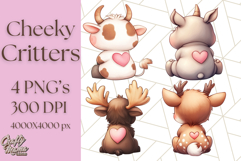 Cute Back View Sitting Animal Clipart PNG From Behind Product Image 1