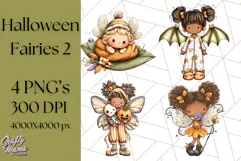 Halloween Fairy Clipart PNG, Spooky Cute Character Art Product Image 1