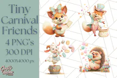 Tiny Carnival Friends Clipart PNG, Animal Fair Festival Product Image 1