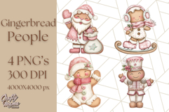 Gingerbread People Clipart, Cute Cookie PNG Illustrations Product Image 1