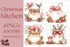 Christmas Cottagecore Kitchen Clipart PNG, Holiday Decor Product Image 1