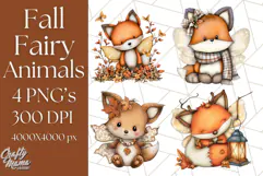 Fall Fairy Animal Clipart PNG, Woodland Creatures With Wings Product Image 1
