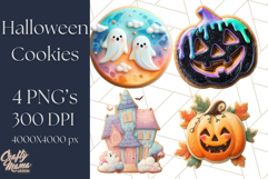 Halloween Cookie Clipart PNG, Spooky Sugar Treat Art Product Image 1