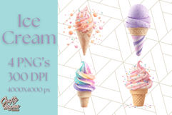 Ice Cream Clipart PNG, Summer Treats Clip Art, Swirl Cone Product Image 1