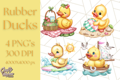 Summer Rubber Duck Clipart PNG, Cute Yellow Ducks Clip Art Product Image 1