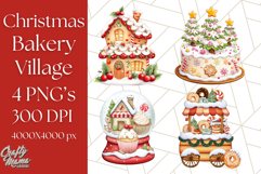 Cozy Christmas Bakery Clipart PNG, Holiday Cookie Art Product Image 1